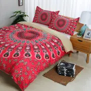 3D Bohemian Red Quilt Cover Set Bedding Set Pillowcases 119