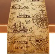 Linen Pirate Party Table Runner Pirate Party Tablecloth Indiana Jones Party Deco