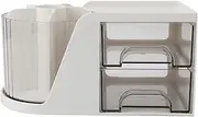 Desktop Organizer Drawer Type Rotatable Multifunctional Holder Cosmetics Storage Box Home Office Supplies Accessories Clear Plastic (白)