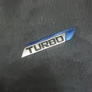 1x Right Chrome Blue TURBO Metal Decal Sticker Badge Emblem Engine Sportback Car (for: Renault)