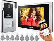 TMEZON 4 Wire WiFi Video Intercom System Doorbell with Camera and 7 Inch Monitor IP 1080P Wired Video Door Phone No Monthly Fees,Support Remote Unlock,Snapshot,Tuya,Need Cable