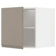 METOD top cabinet for fridge/freezer, white/Upplöv matt dark beige, 60x60x60 cm
