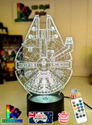 MILLENNIUM FALCON HAN SOLO 3D LED Battery USB Night Light 7 Colour Changing Room