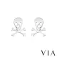【VIA】白鋼耳釘 白鋼耳環 骷髏耳釘/個性系列 死亡骷髏造型白鋼耳釘(鋼色)