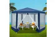 Instahut Gazebo 2x2m Marquee Wedding Party Tent Outdoor Camping Mesh Wall Canopy Shade Gazebos Navy