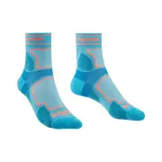 Bridgedale Ultralight T2 Coolmax Sport 3/4 Crew Womens Running Socks - Blue - L