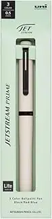 Uni Jetstream Prime Rotational Twist-Action 3-Color Ballpoint Pen, Equipped with 0.5mm Lite Touch Ink (Black, Red, Blue), All-Metal Barrel, Cloudy White, SXE3LPR05.46