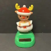 Solar Powered Dancing Toy New - Christmas Reindeer In Santa Sac From Japan