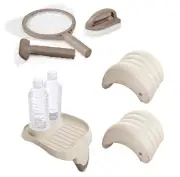 Intex PureSpa Maintenance Kit Cup Holder with Tray and Inflatable Spa Headrest 2