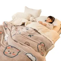 在飛比找樂天市場購物網優惠-南極人珊瑚絨兒童毛毯冬季加厚法蘭牛奶絨床單春秋單人鋪床小毯子