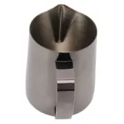 (Black)Frothing Pitcher 304 Stainless Steel Pull Flower Cup Coffee Milk