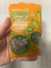 Trader Joe's Peas & Carrots Sour Gummy Candies 3oz Easter (Limited Item)