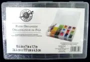 Floss Organizer Box with 50 Floss Bobbins - 17 Compartments - Snap Closure New