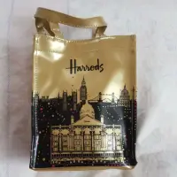 在飛比找蝦皮購物優惠-Harrods金色小手提袋