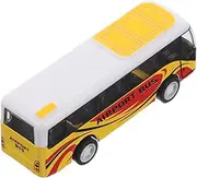 Kisangel Die-cast Yellow Bus Toy Mini Airport Model Bus Pull Back Friction Powered Vehicles for Boys and Girls Car Toys Collectible Vehicle for Toddlers