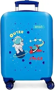 [Enso] Outer Space Cabin Suitcase Blue 33x50x20cm Hard ABS Combination Lock Side 28.4L 2kg 4 Double Wheels Hand Luggage, Blue, Cabin Suitcase, Blue, Cabin Suitcase