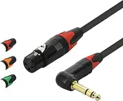 SWAMP Colour Coded XLR female to TRS Right-Angle Cables - Balanced - 90 Degree - Red - 50cm
