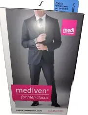 MEDIVEN Medi Compression Socks Mens Tan 15-20 Size IV Classic Calf Standard New