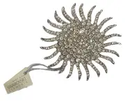 Vintage Swarovski Elements Crystal Large Spiral Sunburst Brooch Pin NEW WITH TAG