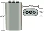 60+5 uf/MFD 370 440 VAC volts OVAL Dual Run Capacitor 50/60 Hz , JustCapacitors