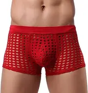 [HIONRE] Thong Seamlessly Sexy,Hollow Boxer Underwear, Breathable Men's Underwear,Men's Thong String