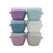 6pc Melii Luxe Snap & Go Pods Snack Food Container w/ Snap-on Lids 20z/60ml