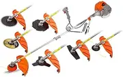 MTM 62cc 7in1 Brush Cutter Garden Multi-Tool, Pole Hedge & Line Trimmer, Bullhorn Handle, 12" Tree Trimming Pruning