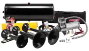 Kleinn HK7 Universal Black Triple Train Horn Kit & 150 PSI Air Compressor 150dB