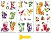 Rub on Transfer Decal Sticker for Furniture Craft Decor 6"x12" Drinking, 3Pcs Waterproof UV DTF Transfer for Drawer Dresser Glass Porcelain Wood Plastic
