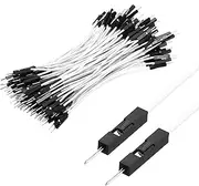 uxcell Male to Male 1Pin Breadboard Jumper Wire 2.54mm Pitch Ribbon Cable 10cm Long Electronics Breadboard Ribbon Cables for Breadboard Electronic Projects Pack of 100,White