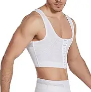 [WUJNANG] Corrector Chest Brace for Men Back Support Vest Shapewear Tops Prevent Hunchback Sagging,Beige-Large