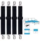 Korlon 4 Pack Bed Sheet Clips Adjustable Heavy Duty Fitted Sheet Straps Clips...