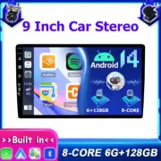6GB+128GB Double 2 DIN 9" Car Stereo Radio Android 14 CarPlay Head Unit AHD DSP