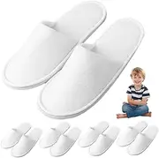 Spa Slippers 5 Pairs of Disposable Slippers for Kids, Breathable & Non-Slip Room for Hotels, Travel & Home, Towel for Children