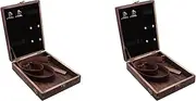 [Lrocaoai] 2X Writers Messenger Wood Box, Wooden Box with Hinged Lid Shoulder Bag, with Lid Latch Outdoor Sketching Storage Box Log