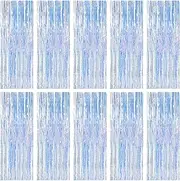 10 Pack Iridescent Party Backdrop Decorations Tinsel Curtain Birthday Decorations Foil Fringe Photo Booth Streamer Backdrop Iridescent Theme Christmas Bachelorette Graduation Party Decorations