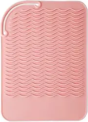 2pcs Heat Resistant Silicone Mat, Heat Protection Mat with Travel Pouch for Hair Straighteners, Flat Irons, Curling Irons, Waves, Hair Dryer Salon Tools