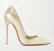 Christian Louboutin So Kate 120 Gold Lizard Lizzy Pointy Stiletto Heel Pump 37.5