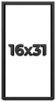 16x31 Shadow Box Frame Black | 1 inches Deep Real Wood Contemporary Shadowbox Di