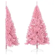 NNEVL Artificial Half Christmas Tree with Stand Pink 240 cm PVC