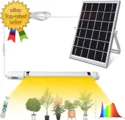 Bright Solar Powered Grow Light with Batteries Full Spectrum Growing LED Lamp