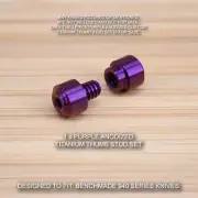 Benchmade 940 Osborne Knife 2 PC Custom Titanium Thumb Stud Set Anodized PURPLE