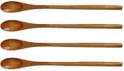 AIMALL 4PCS Japanese Long Handle Wooden Spoon - Mixing Spoon, Kids' Tableware