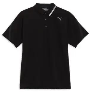 【PUMA Golf】日本線-舒適剪接防曬短袖POLO衫(男)-白 / 黑-黑,XL