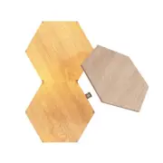 3PC Nanoleaf Elements Hexagon Wood Look w/ Mounting Plates/Linker Expansion Pack