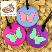 Autism Chewy Necklace - Chewie Tube Sensory ASD ADHD SPD Chew Butterfly