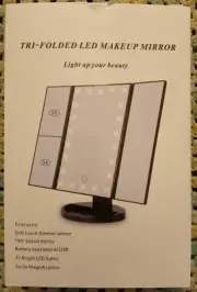 Tri-Folded LED Makeup Mirror