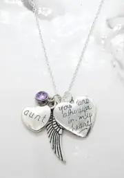 "You are always in my heart" Memorial Necklace for Aunt Sympathy Gift