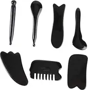 PACKOVE 1Set Black Resin Beauty Massage Scrapers Set Durable Meridians Therapy Tools for Deep Tissue Relief for Back Neck and Face Massage Easy to Clean