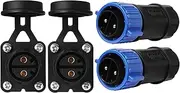 Trolling Motor Plug Receptacle Set, 12V/24V/ 36V/48V Plug for Trolling Motor/Down Rigger/Fishing Reel,Waterproof Marine Boat DC Power Connector 2Pack